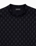 Double jersey sweatshirt with all-over logo print