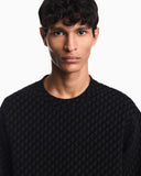 Double jersey sweatshirt with all-over logo print