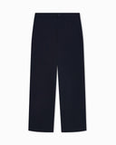 Regular fit cotton poplin trousers with elasticated waist