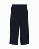 Regular fit cotton poplin trousers with elasticated waist