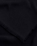 Virgin wool scarf with a woven logo and fringed edges