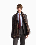 Stole in viscose and modal with a geometric pattern