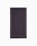 Stole in viscose and modal with a geometric pattern
