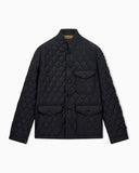 Blouson jacket in quilted virgin wool with stand up collar