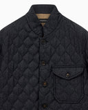 Blouson jacket in quilted virgin wool with stand up collar