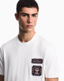 Heavy jersey T-shirt with embroidered logo patch