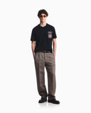Heavy jersey T-shirt with embroidered logo patch