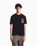 Heavy jersey T-shirt with embroidered logo patch