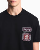 Heavy jersey T-shirt with embroidered logo patch