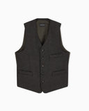 Lined waistcoat in compact wool blend flannel