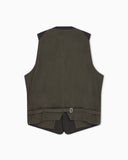 Lined waistcoat in compact wool blend flannel