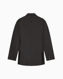 Tailored double-breasted blazer in compact wool flannel