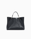 MyEA medium shopper bag in nappa leather with a zebra-striped logo