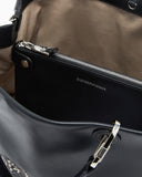 MyEA medium shopper bag in nappa leather with a zebra-striped logo