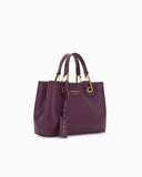 Shopping bag with pebbled finish and detachable strap