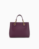Shopping bag with pebbled finish and detachable strap