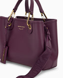 Shopping bag with pebbled finish and detachable strap