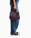 Shopping bag with pebbled finish and detachable strap