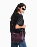 Shopping bag with pebbled finish and detachable strap
