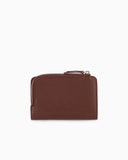 Textured leather billfold wallet with zip-around closure