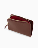 Textured leather billfold wallet with zip-around closure