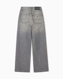 Five-pocket wide-leg jeans in vintage rigid cotton denim