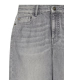 Five-pocket wide-leg jeans in vintage rigid cotton denim