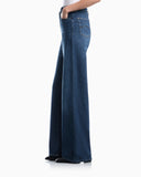 5-pocket pants high-waisted wide-leg denim with a used look
