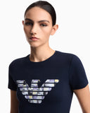 ASV stretch-jersey slim-fit T-shirt with oversized eagle pattern
