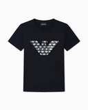 ASV stretch-jersey slim-fit T-shirt with oversized eagle pattern