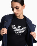 ASV stretch-jersey slim-fit T-shirt with oversized eagle pattern