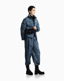 Blouson jacket with quilted jacquard effect and high collar