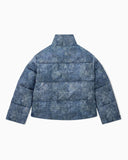 Blouson jacket with quilted jacquard effect and high collar