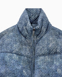 Blouson jacket with quilted jacquard effect and high collar
