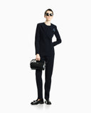 Straight-cut trousers in virgin wool with a side zipper