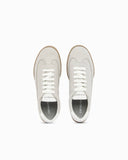 Nubuck sneakers with perforated details and a rubber sole