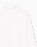 Blouse in recycled crepe with high neckline and tie cuffs