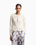 Jacket in macramé-effect Cornely embroidered fabric