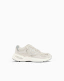Sneakers with mesh and leather upper and chunky rubber sole