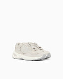 Sneakers with mesh and leather upper and chunky rubber sole