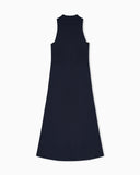 Long dress with poplin drawstring