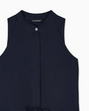 Long dress with poplin drawstring