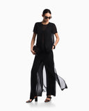 Wide trousers in techno georgette