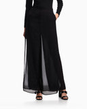Wide trousers in techno georgette
