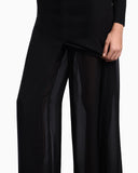 Wide trousers in techno georgette