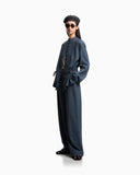Pinstriped flowing fabric trousers