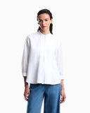 Pure linen shirt with guru collar