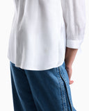 Pure linen shirt with guru collar