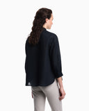 Pure linen shirt with guru collar