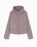 Full-zip nylon blouson with hood